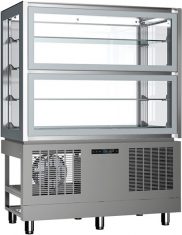 EXCLUSIVE 2RV SILVER EMPOTRABLE - VITRINA HORIZONTAL DE 2 ALTURAS DE REFRIGERACIÓN VENTILADA EMPOTRABLE